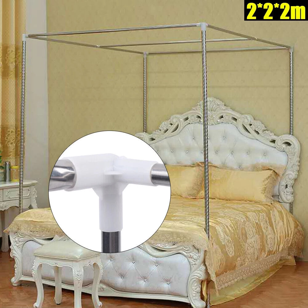 Detachable Silver Stainless Steel Bedding Canopy Frame L883288