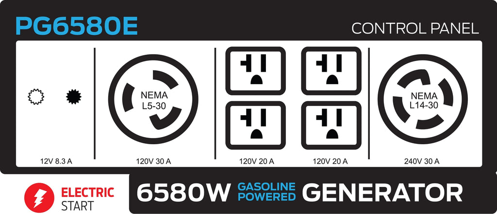 6580-Watt Portable Generator with Electric Start X9945