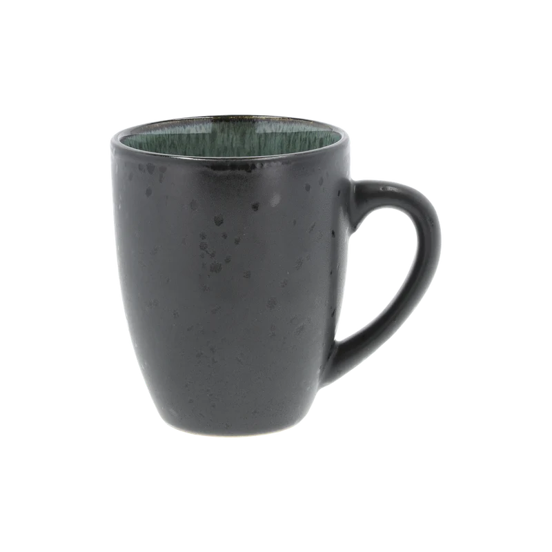 Stoneware Mug With Handle 0.3 L Black, Green C87789