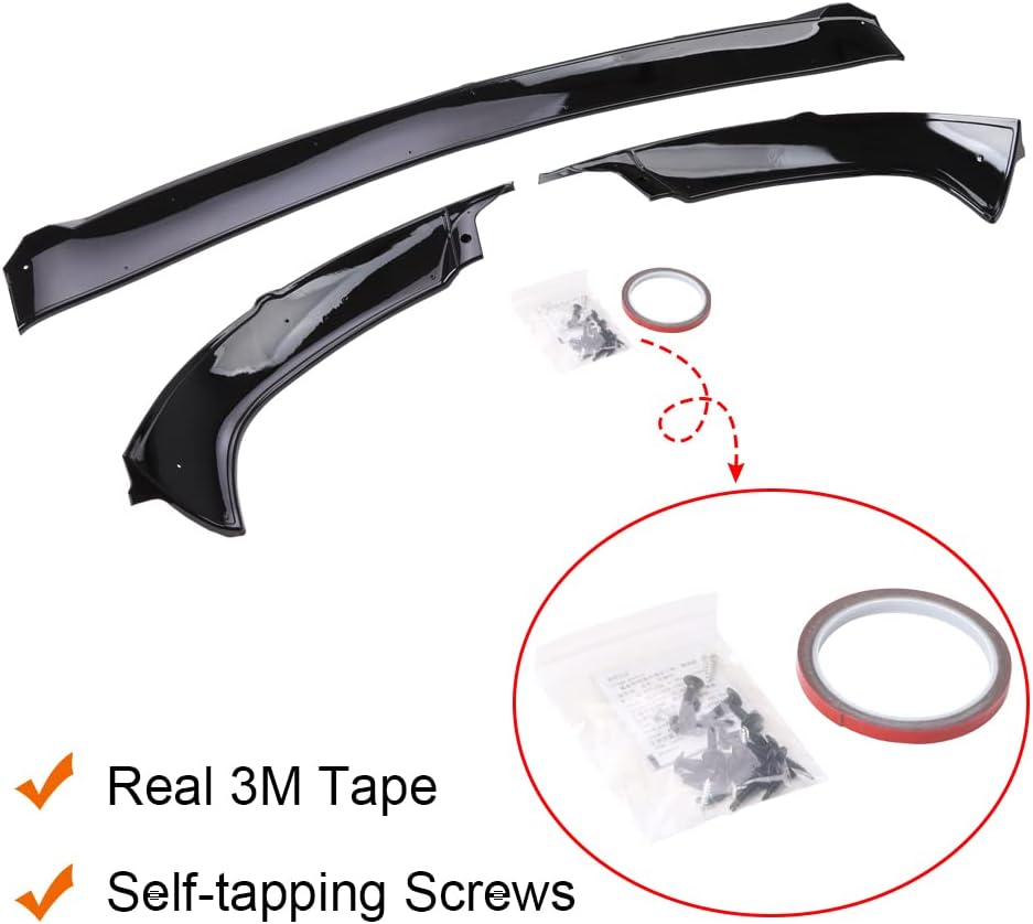 Glossy Black Front Bumper Lip Splitter for Tesla Model Y U455