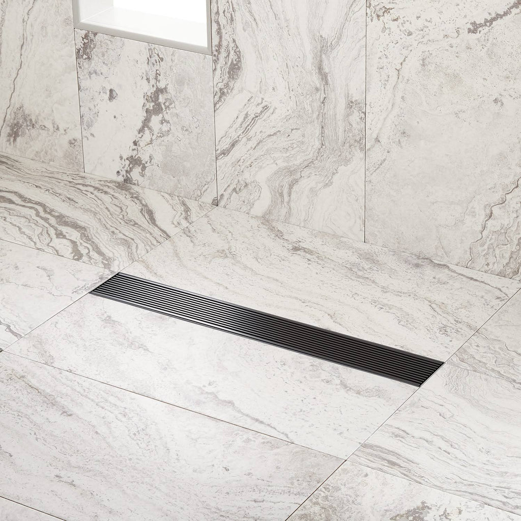 Matte Black Linear Shower Drain M36308