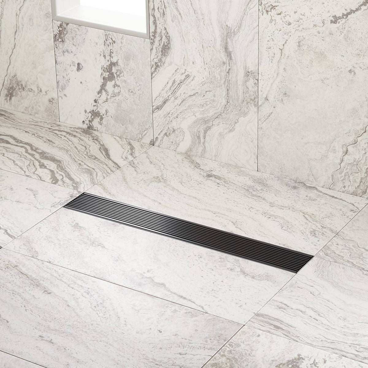 Matte Black Linear Shower Drain M36308