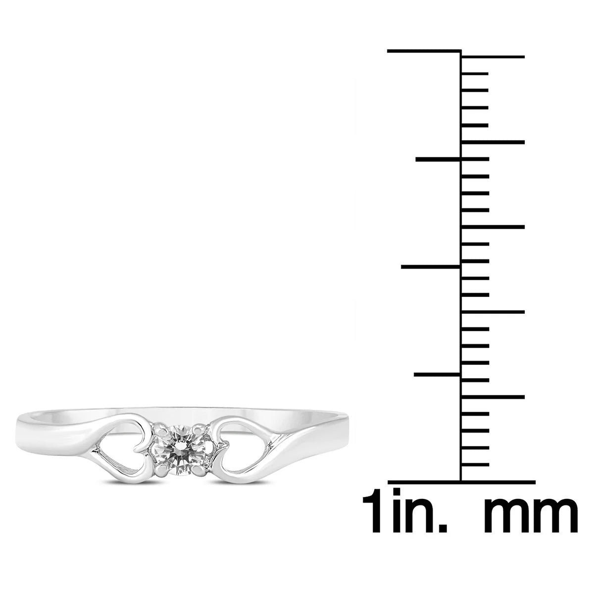 10K White Gold Diamond Heart Promise Ring R861036