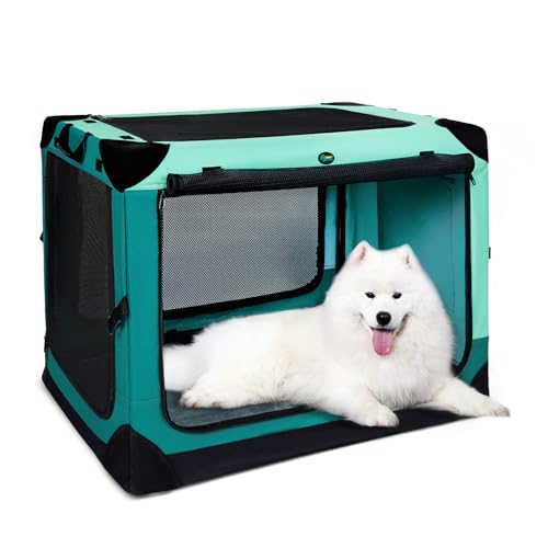 42 inch Collapsible Dog Crate with Durable Mesh Windows V725