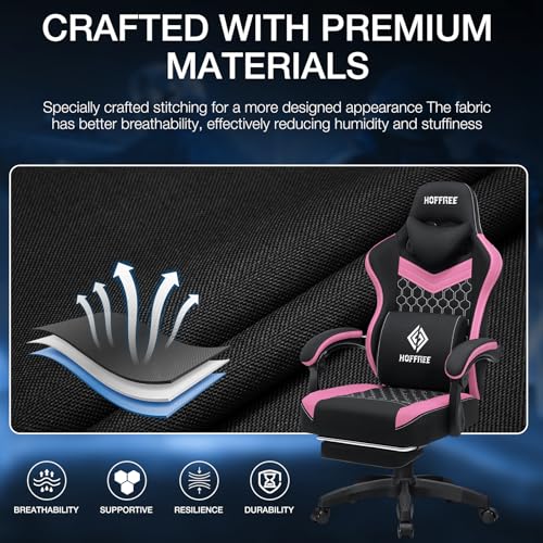 Fabric Gaming Chair with Footrest and Lumbar Support Green and White E48006