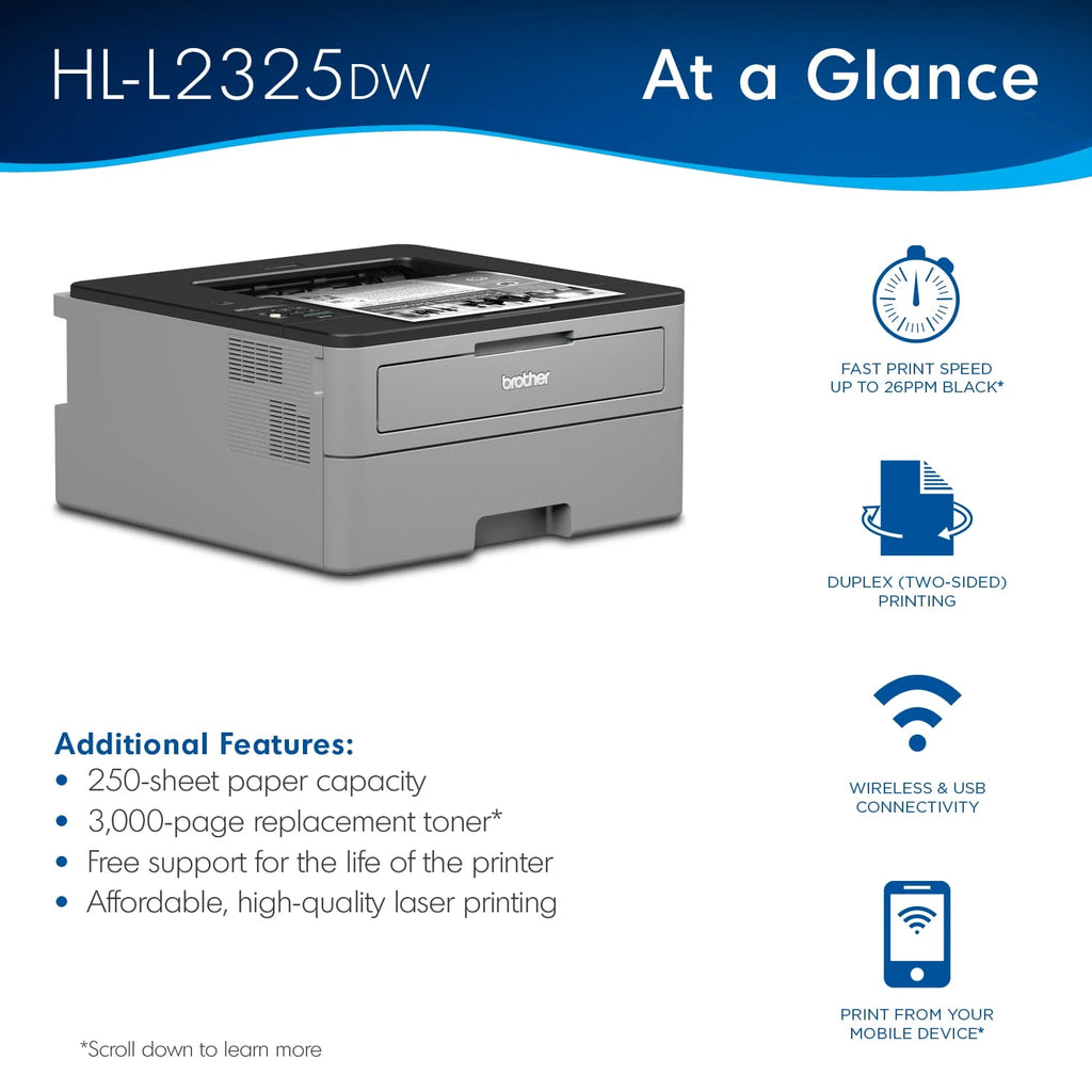 Monochrome Laser Printer with Wireless Networking and Duplex Printing N1953