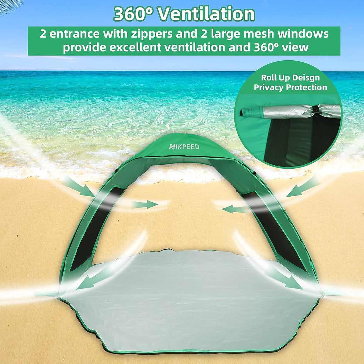 Pop Up Beach Tent for 3-4 Person with Carry Bag D8819