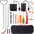 24 PC Car Tool Kit with Non Marring Wedge Air Pump Bag Stainless Steel Long Reach Tools S387347