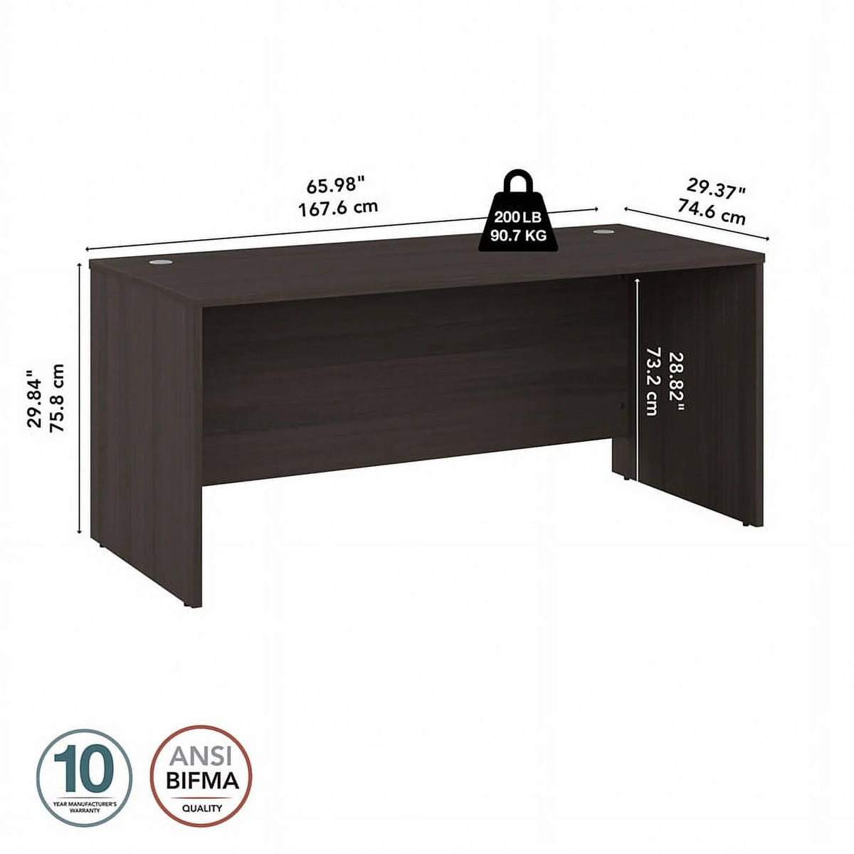 Storm Gray Engineered Wood Office Desk G98573