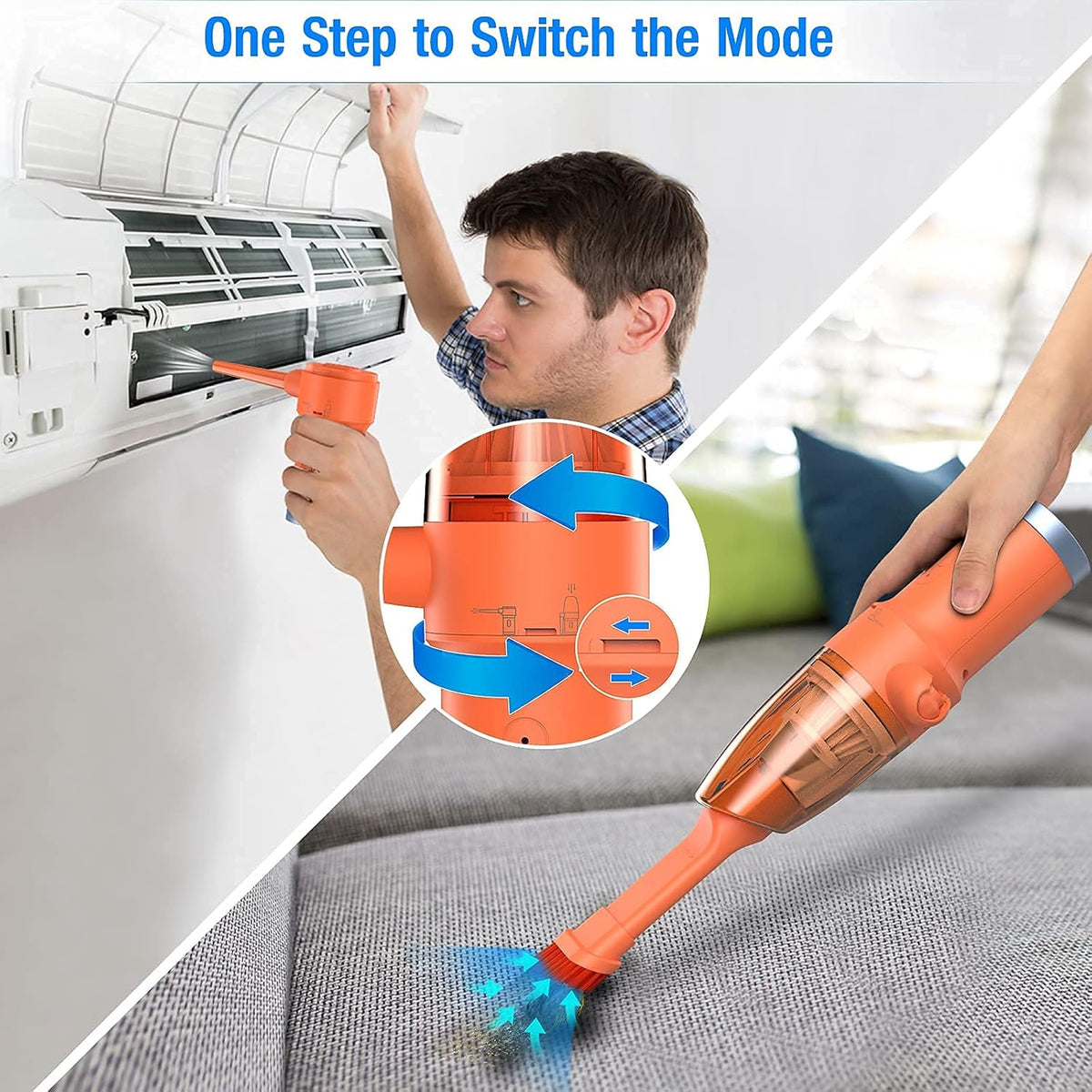 Orange 60000 RPM 2-in-1 Compressed Air Duster & Vacuum P8750