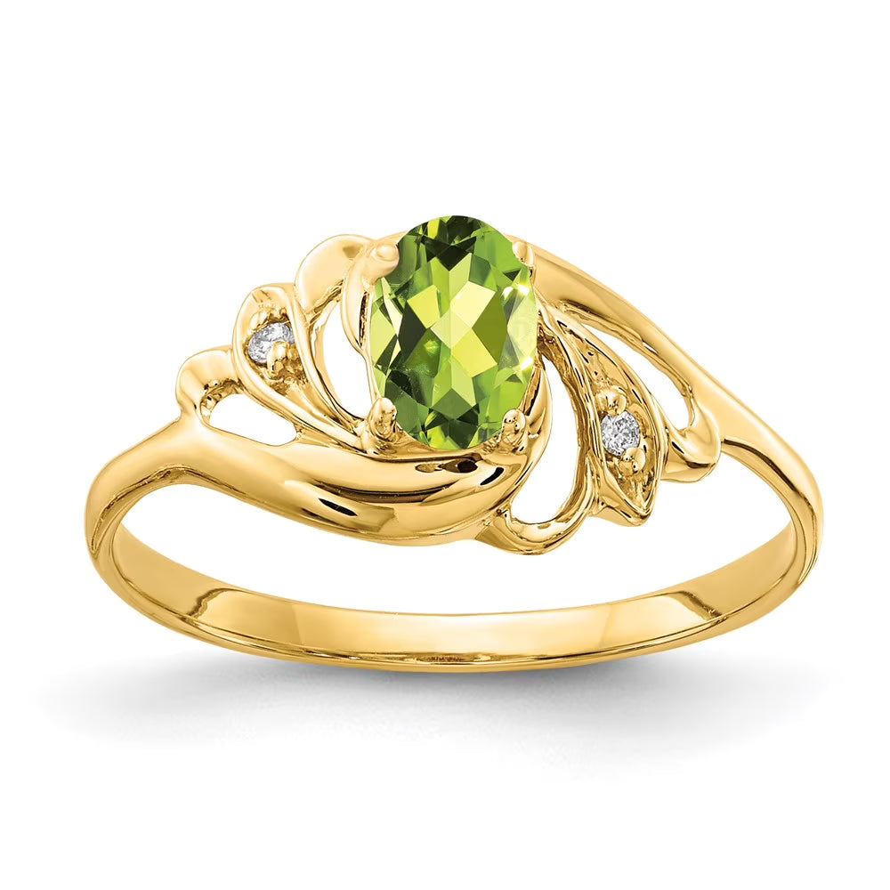 Oval Peridot Diamond Ring X937488
