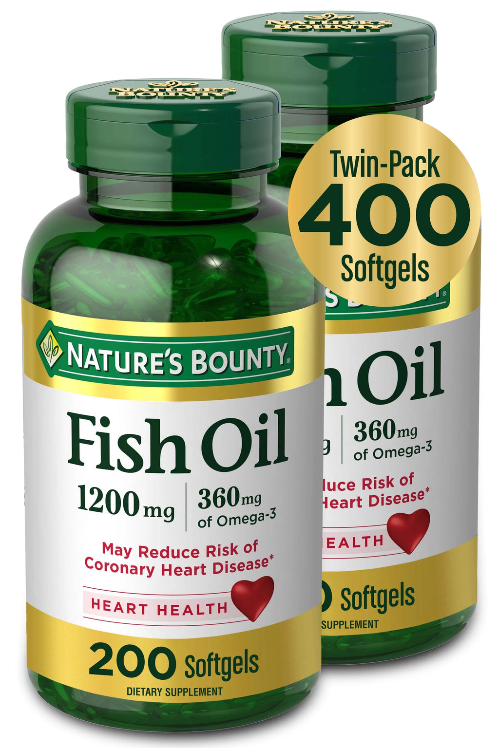 1200 Mg Fish Oil Softgels, 200 Ct, 2 Pack W64684