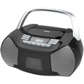 Portable CD Cassette Boombox Silver Black E433
