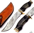 Damascus Steel Bowie Knife with Camel Bone Handle D3360