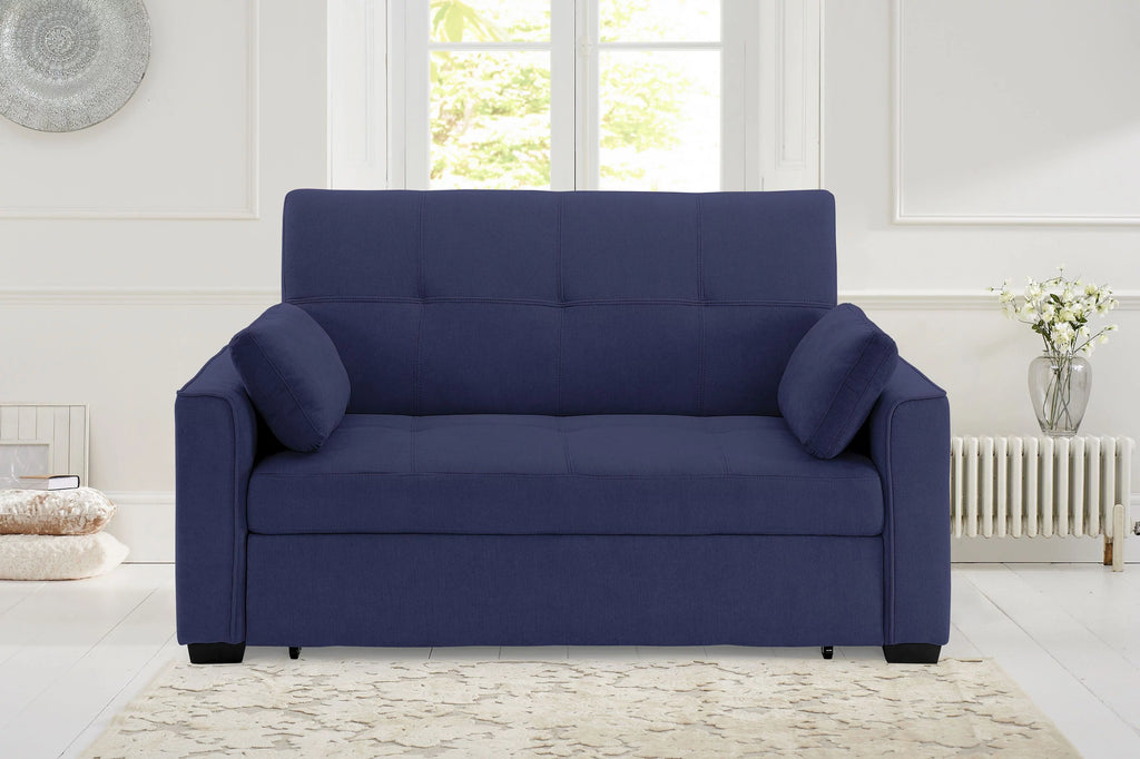 Navy Chenille Queen Size Sleeper Sofa Z7441