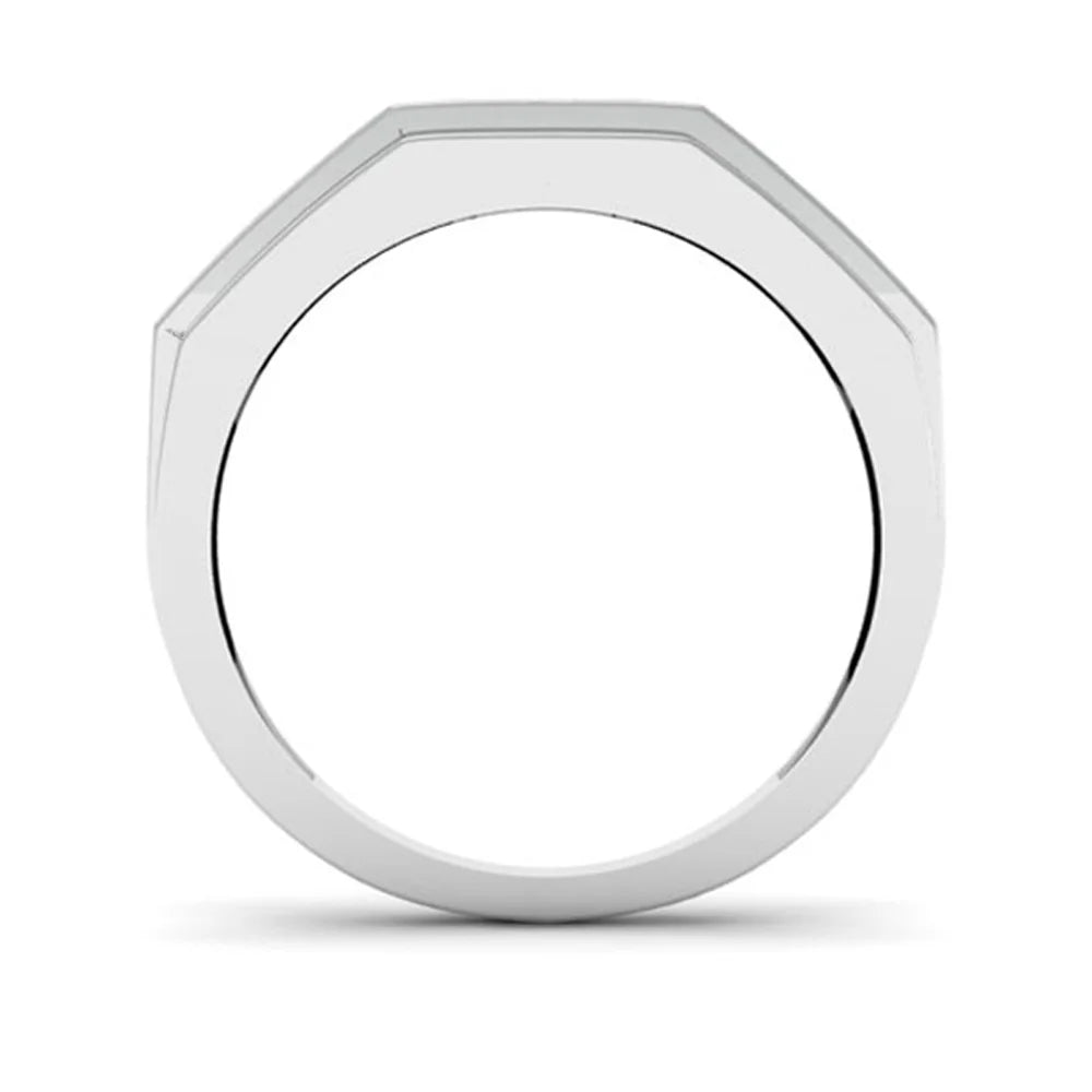 Sterling Silver Mens Diamond Wedding Band, Size 9 P5321