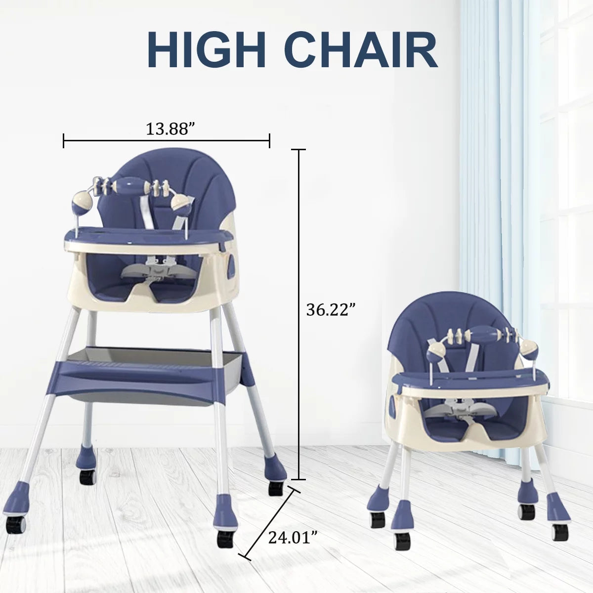 4-in-1 Baby High Chair Blue D519719