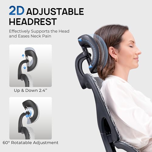 Grey and Black Mesh Ergonomic Office Chair with Footrest W129625