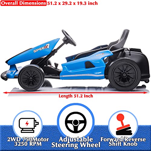 24V 10Ah Electric Go Kart with Drifting Function, 2WD Ride On Car, White G10220