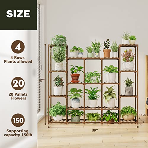 Large Wood Plant Stand for 17 Pots V6928
