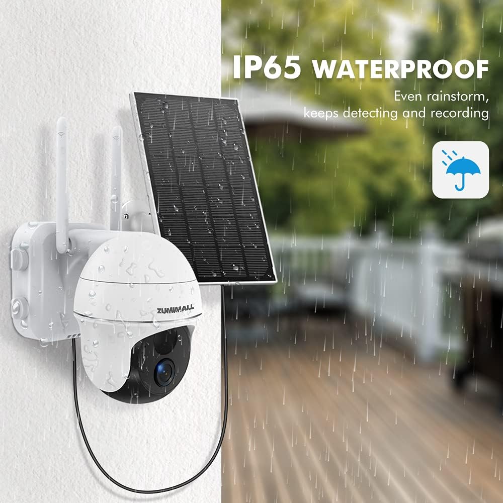 Wireless Outdoor WiFi Pan Tilt 360-degree Solar Security Camera P686505