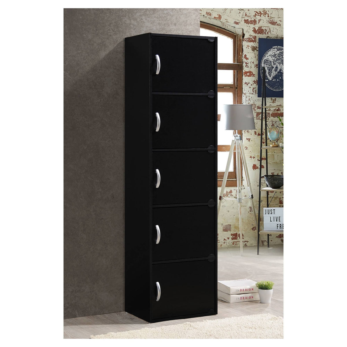 5 Door Black Cabinet S956513