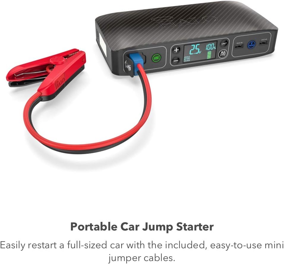 Portable Emergency Power Kit with Tire Pump and Car Jump Starter H388222