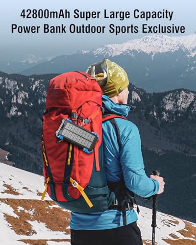 42800mAh Wireless Portable Charger with USB-C, QC3.0 Fast Charging 15W 4 Ports Outdoor Battery Pack with Dual LED Flashlights C6948