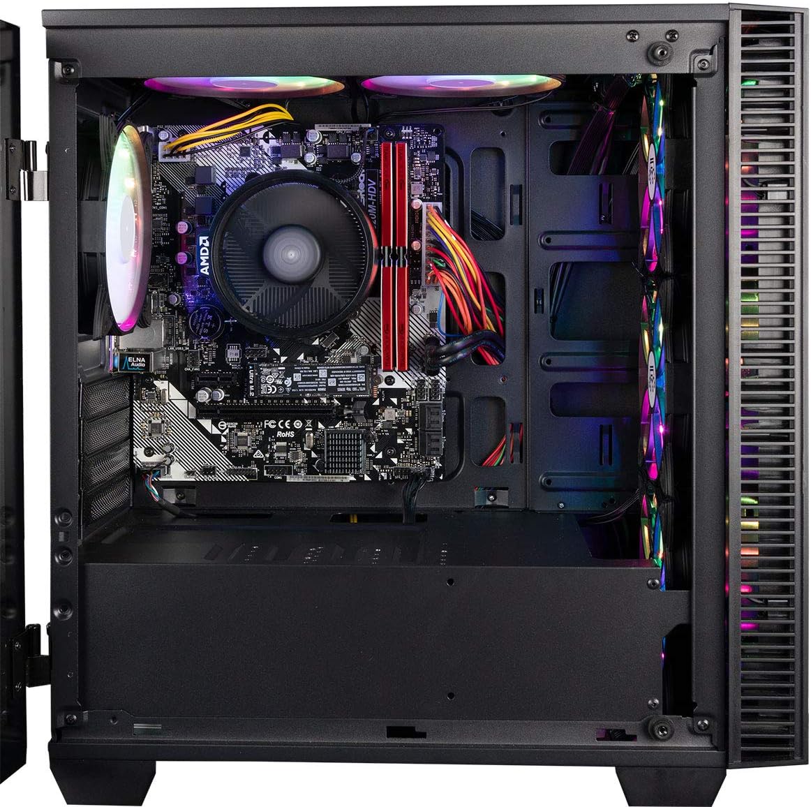 Micro Gaming PC with AMD Ryzen 5 PRO 4650G, 16GB RAM, 512GB NVMe SSD + 1TB HDD, 500W PSU, AC WiFi H850