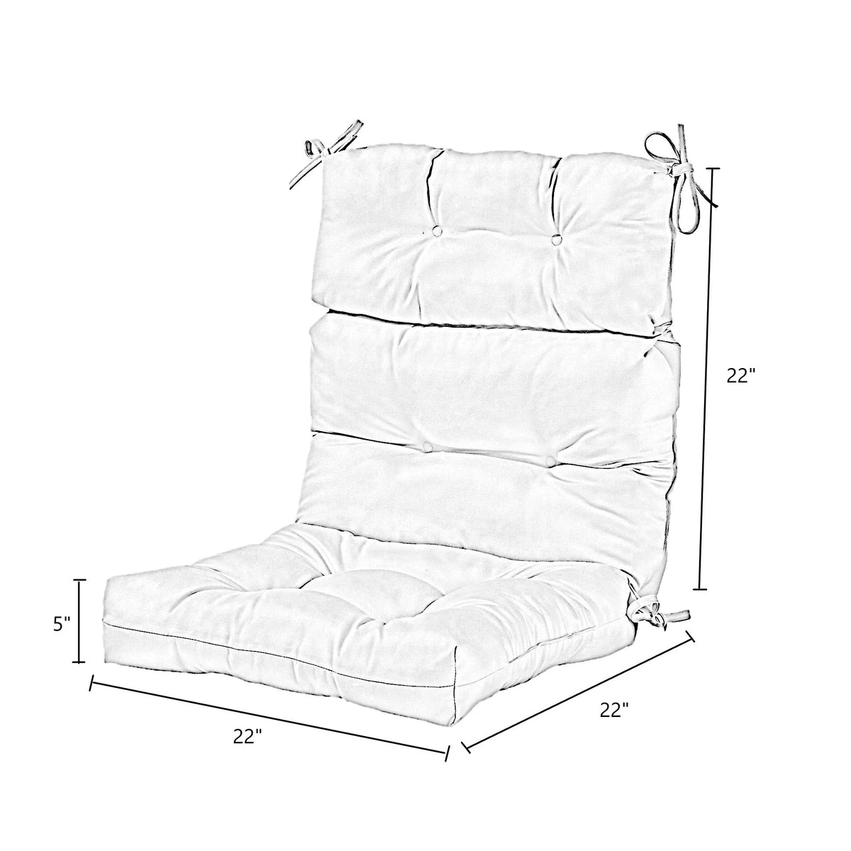 Heather Gray 44 x 22 in. Outdoor High Back Chair Cushion K3776