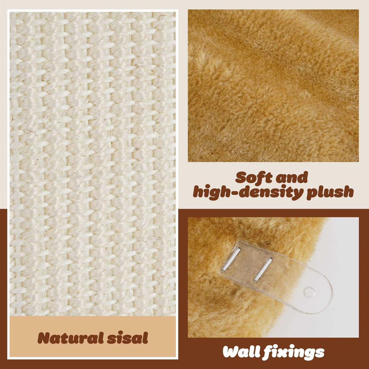 Cat Wall Corner Scratcher Sisal Scratching Pad Y997