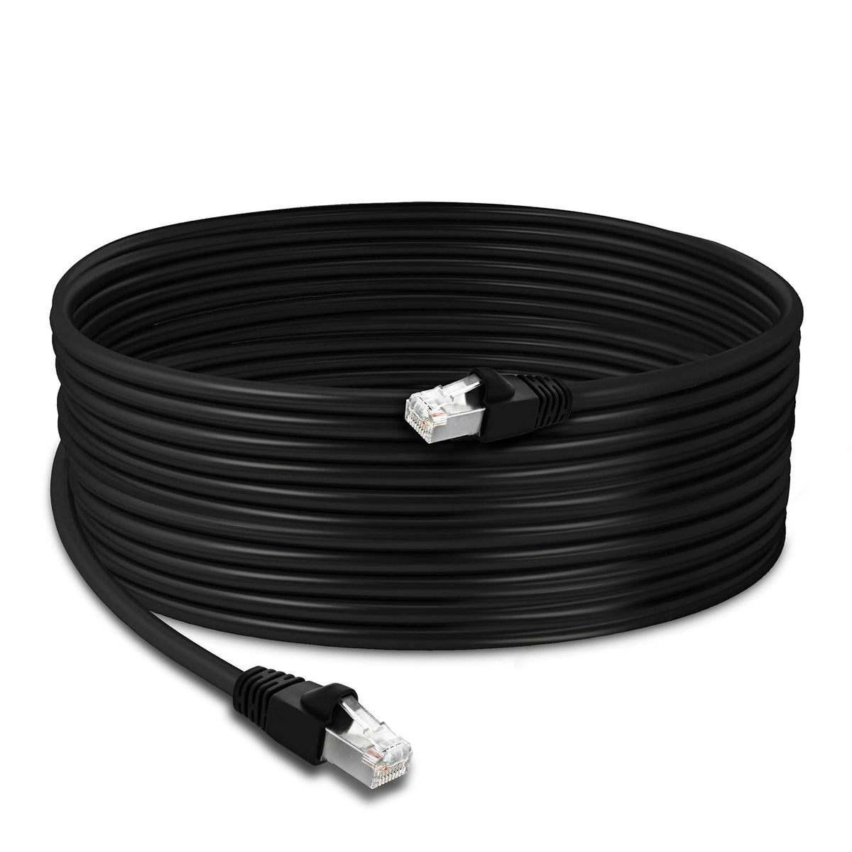 Cat6 Outdoor Ethernet Cable 200ft 23AWG Pure Copper FTP LLDPE Waterproof Direct Burial UV Resistant Y328834