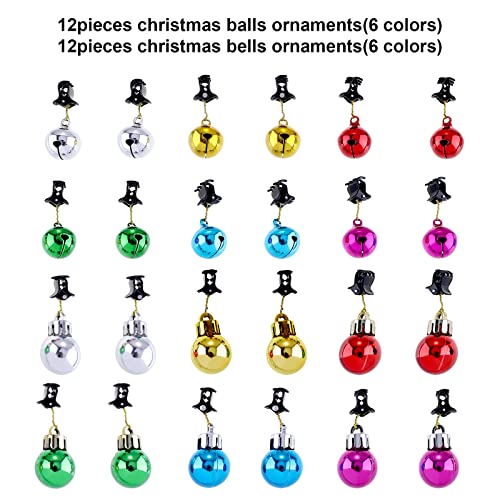 24 Pcs Christmas Beard Ornaments Set with Clips B643
