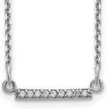14k White Gold Diamond Bar Necklace 18" Natural Diamonds Chain B7790
