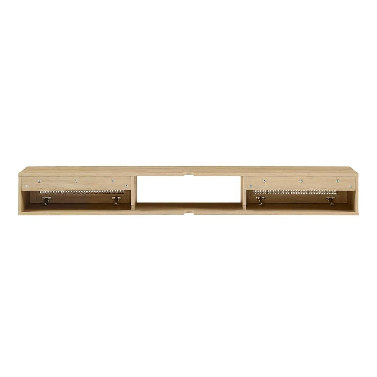 70" Oak Wood TV Stand with Rattan Doors W80999