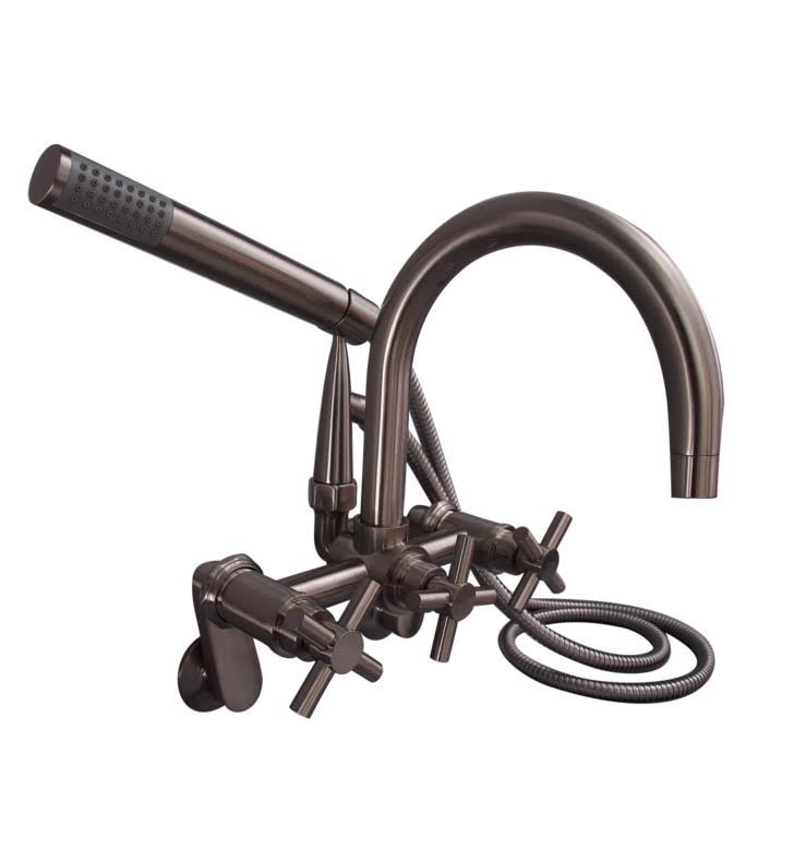 Polished Chrome Tub Diverter Faucet with Hand Shower B58474