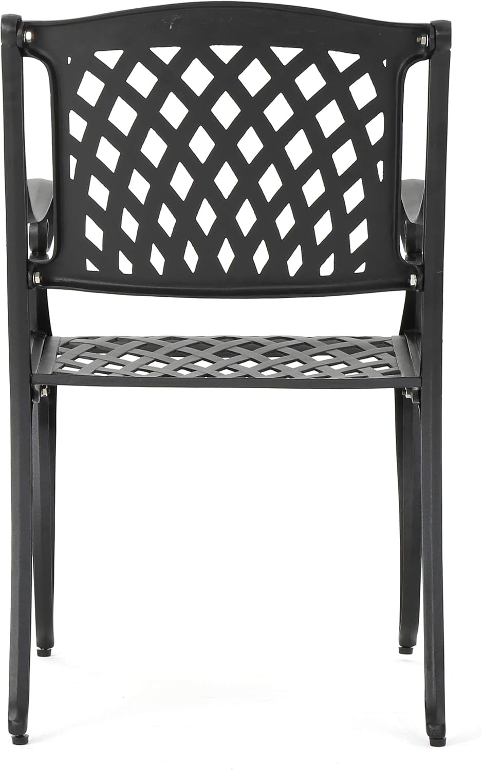 Black Sand Cast Aluminum Chairs 2-Pcs Set T563