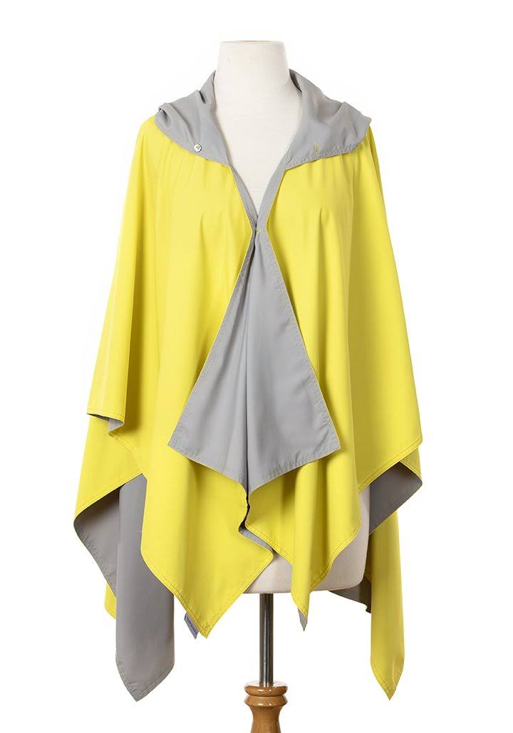 Yellow & Gray Hooded Rainwear Q619