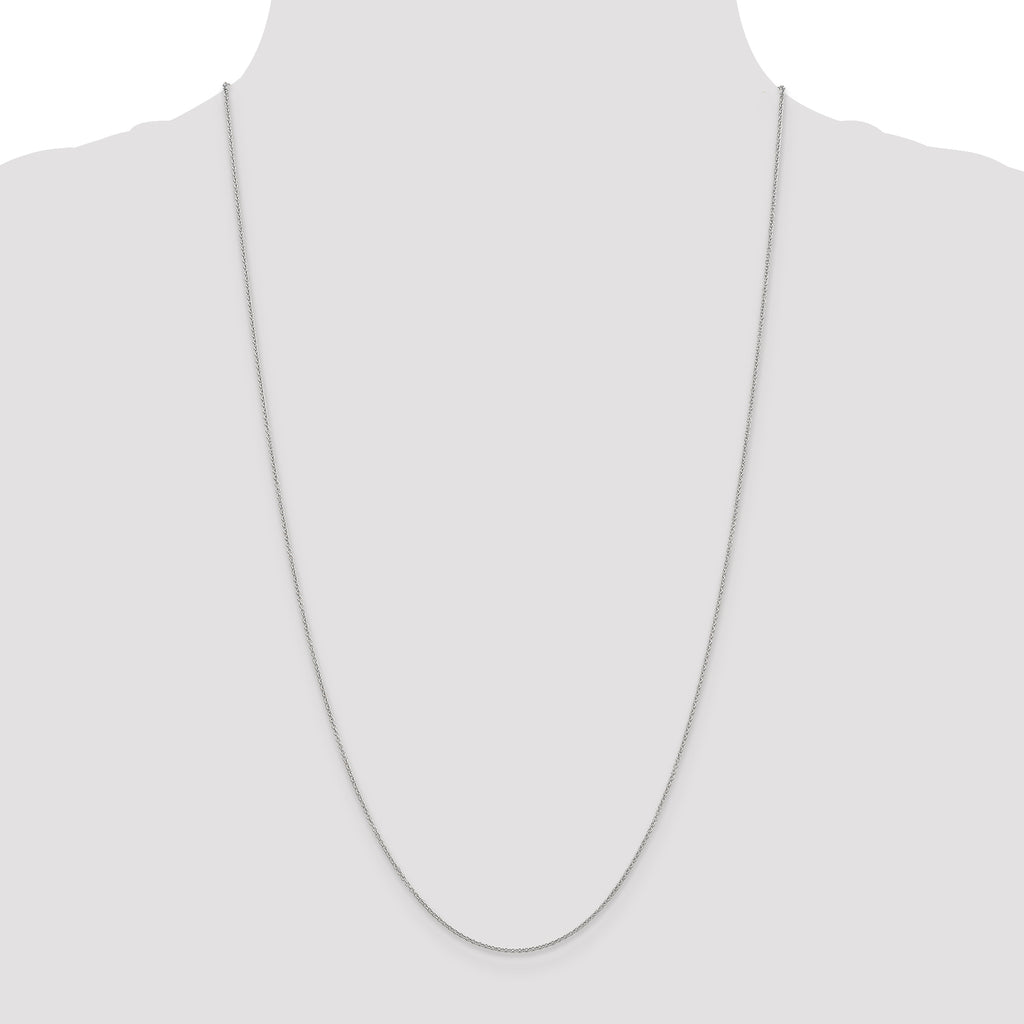 14K White Gold Cable Chain Necklace 16 Inches V9017