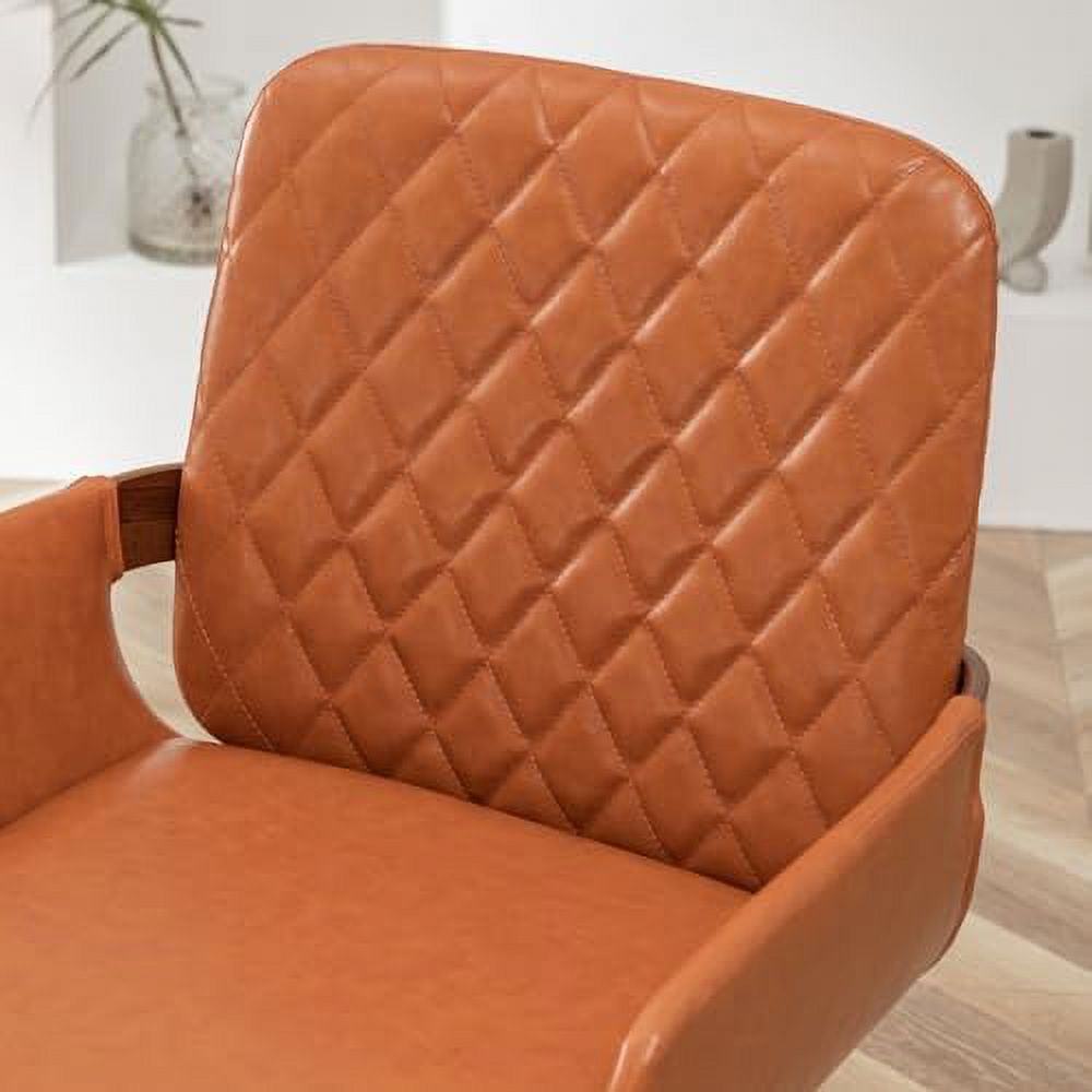 Beige Fabric Bentwood Frame Dining Chairs Set of 2 with Armrest Y146816