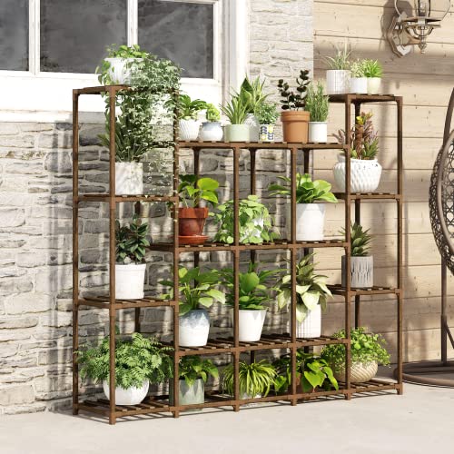 Large Wood Plant Stand for 17 Pots V6928
