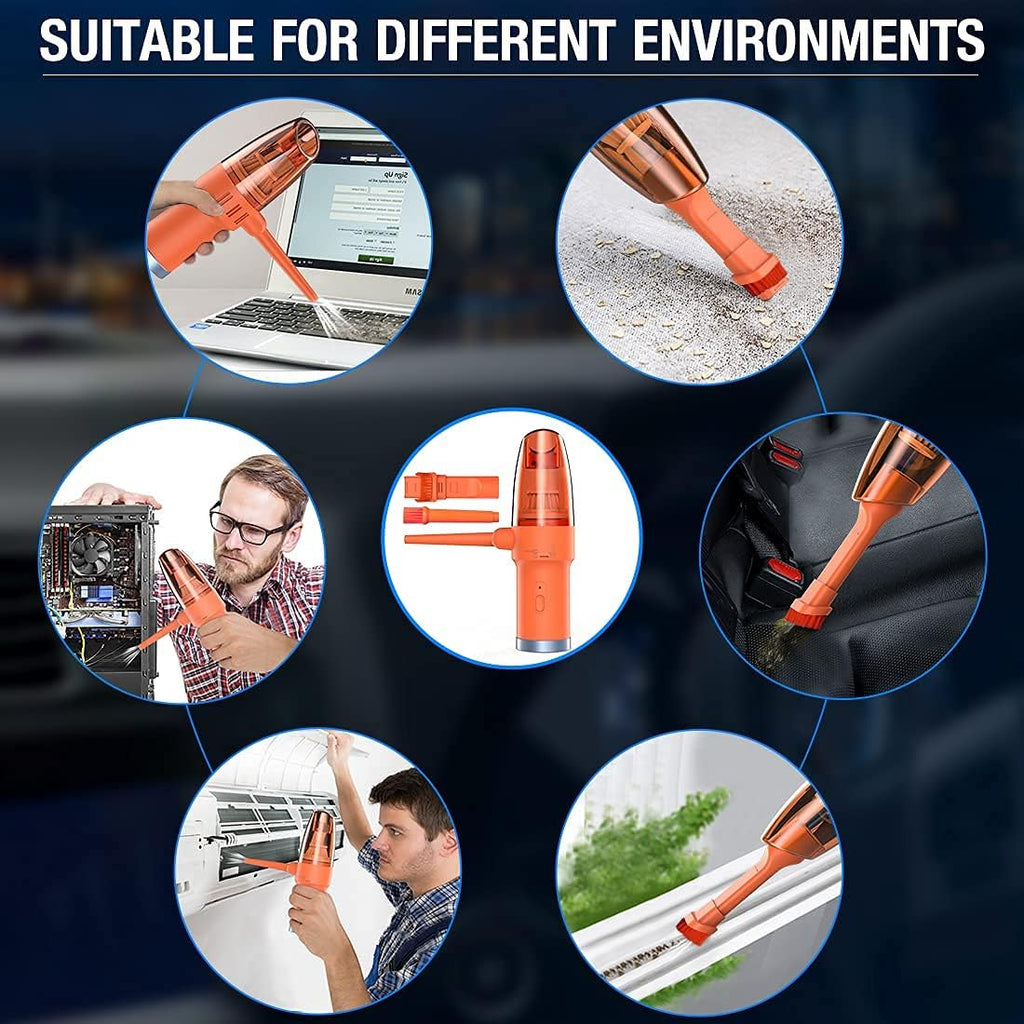 Orange 60000 RPM 2-in-1 Compressed Air Duster & Vacuum P8750