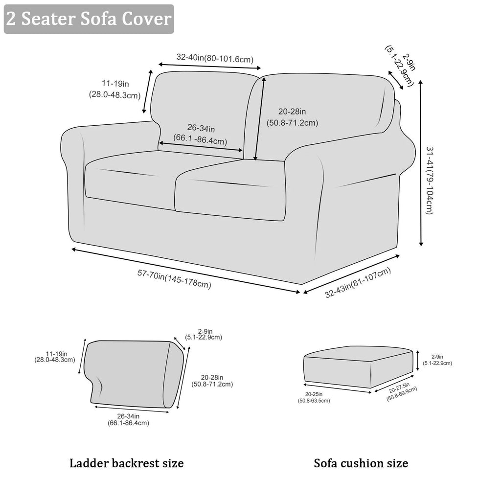 5-Pieces Velvet Stretch Couch Slipcovers (Dark Grey) P429398