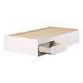 White Twin Metal Storage Bed H92867