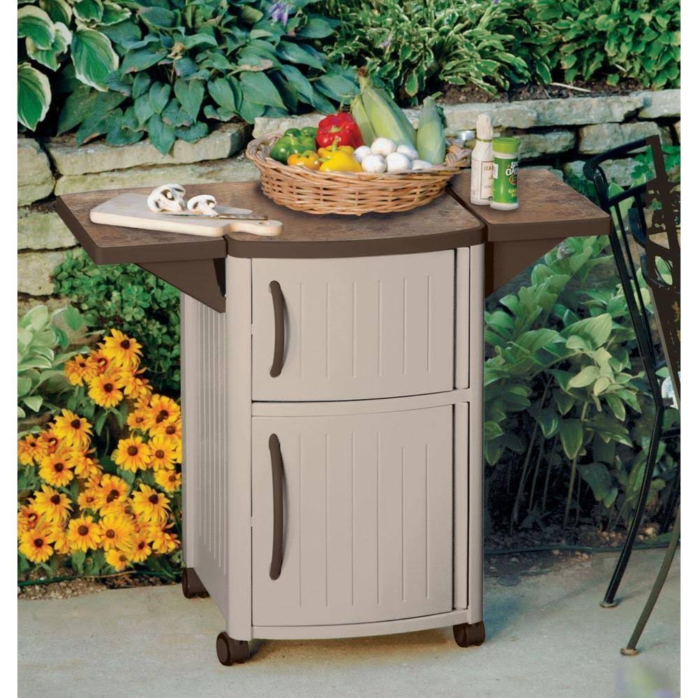 Taupe Outdoor Prep Station Cart G578297