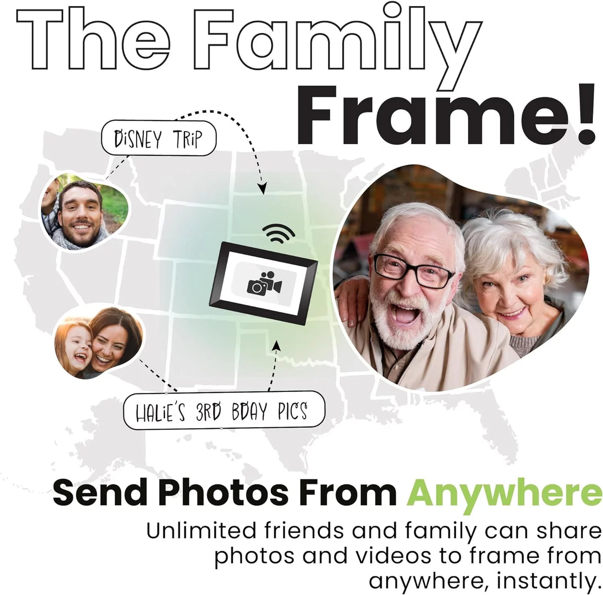 10in WiFi Digital Photo Frame with Battery 32GB Black G5952