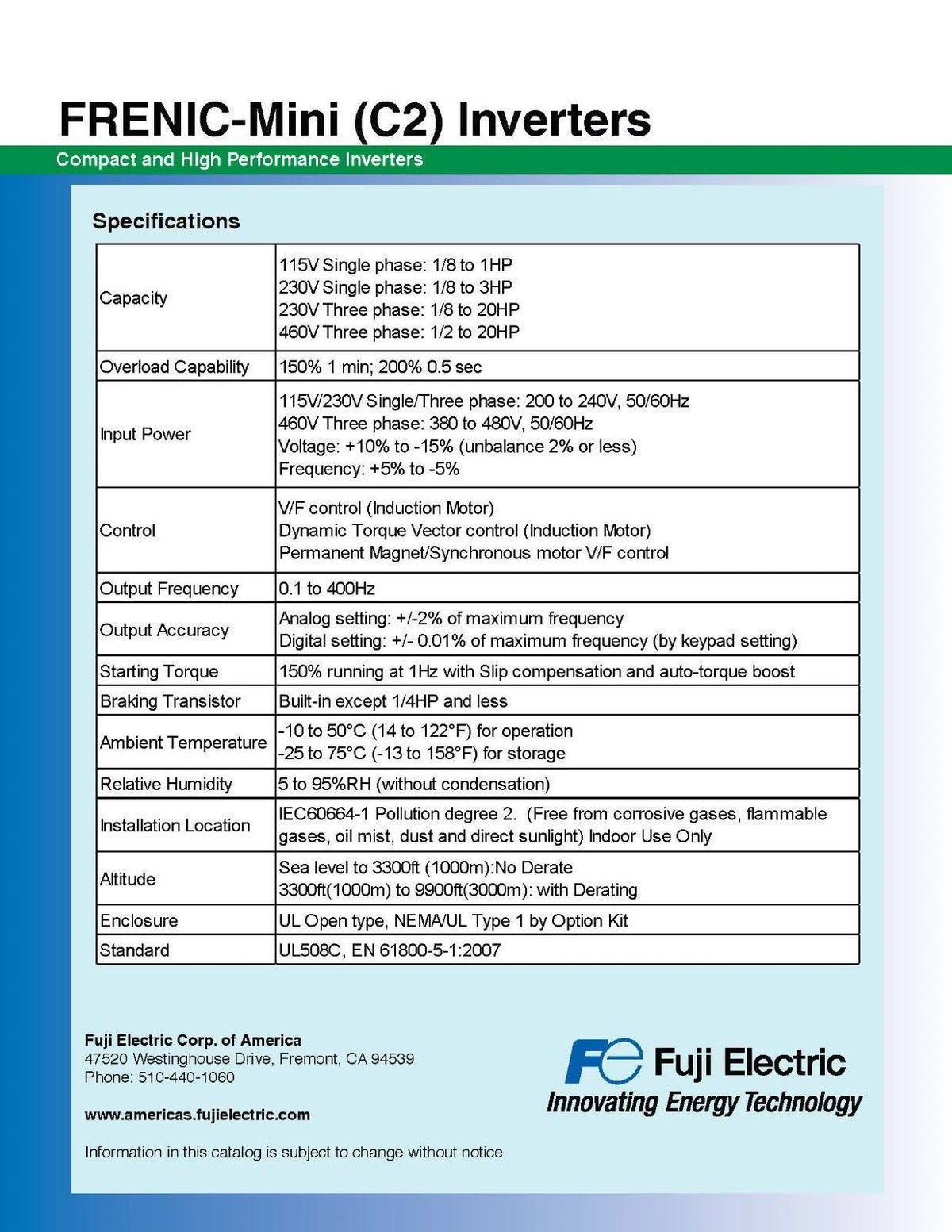Variable Frequency Drive, 3 Hp, 200-230v P6017