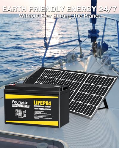2 Pack 12V 100Ah Lithium LiFePO4 Battery with 100A BMS U640569