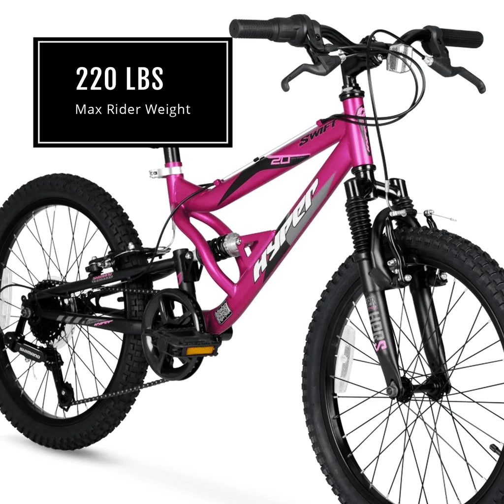 20 Girl's Mountain Bike for Kids, Magenta T175083