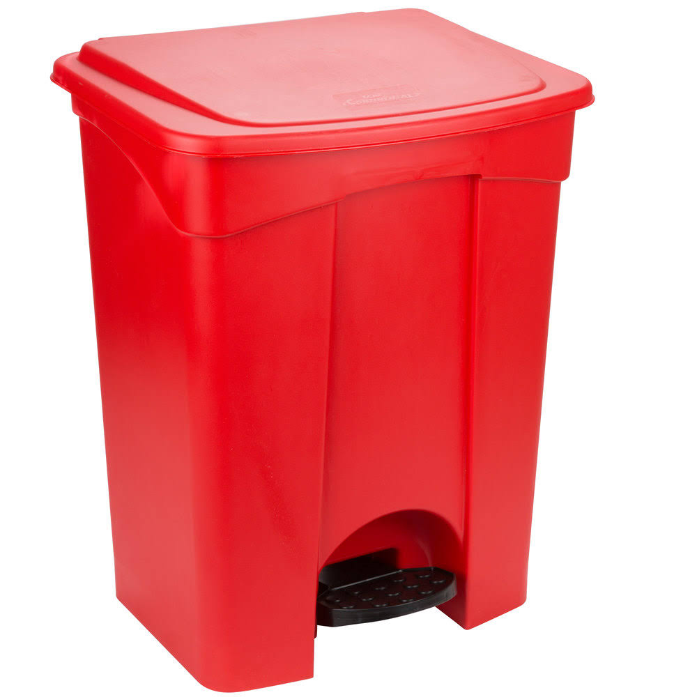 18 Gallon Red Step on Trash Can W821428